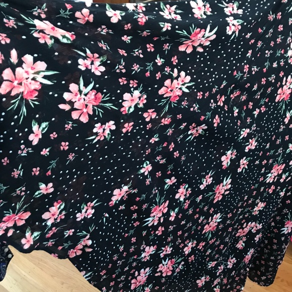 WOMAN WITHIN Maxi Dress Black Floral Short Sleeve V Neck Women’s Plus Size 4X 34 - Picture 9 of 15